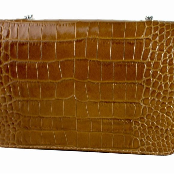 Julia Brown Italian Leather Flap Shoulder Bag - Picture 1 of 4